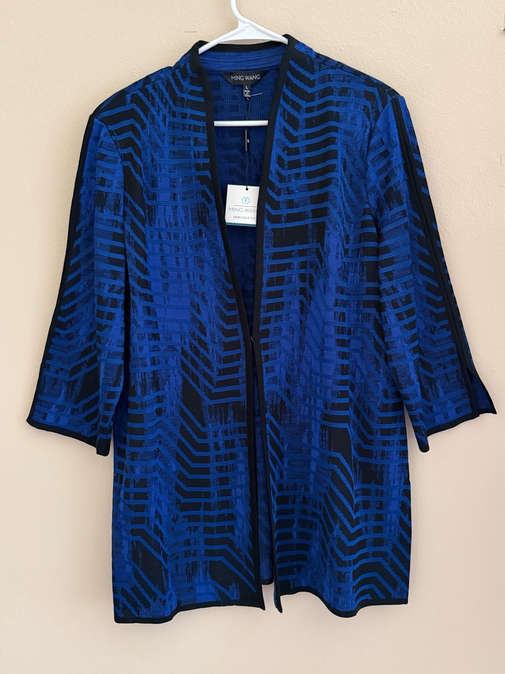 Ming Wang Women’s Heritage Fit Open Front Jacket Cardigan Size Large NWT